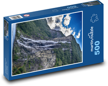 Vodopád - Fjordy, Norsko Puzzle 500 dílků - 46 x 30 cm