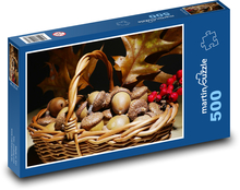 Žalude - zber, jeseň Puzzle 500 dielikov - 46 x 30 cm 