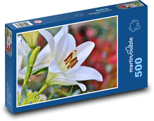 Biela ľalia - kvetina, záhrada Puzzle 500 dielikov - 46 x 30 cm 