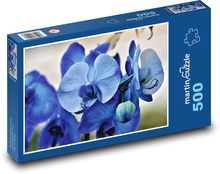 Modrá orchidej - květy, rostlina Puzzle 500 dílků - 46 x 30 cm