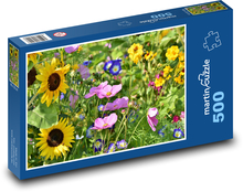 Wild flowers - meadow, garden Puzzle of 500 pieces - 46 x 30 cm 