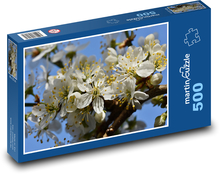 Slivkové kvety - kvitnúca vetva, slivka Puzzle 500 dielikov - 46 x 30 cm 