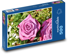 Růžový květ - růže, rostlina Puzzle 500 dílků - 46 x 30 cm