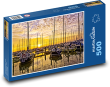 Prístav - lode, jachty Puzzle 500 dielikov - 46 x 30 cm 