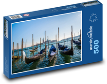 Benátky - gondola, lodě Puzzle 500 dílků - 46 x 30 cm