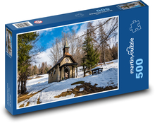 Kaple - hory, sníh Puzzle 500 dílků - 46 x 30 cm