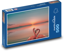 Plameňáci - západ slunce Puzzle 500 - 46x30 cm