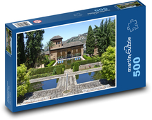 Hiszpania - park, twierdza Puzzle 500 elementów - 46x30 cm