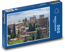 Španielsko, Andalúzia, Granada, Alhambra, pevnosť Puzzle 500 dielikov - 46 x 30 cm 
