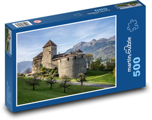 Hrad Vaduz - Lichtenštejnsko, pevnost Puzzle 500 dílků - 46 x 30 cm
