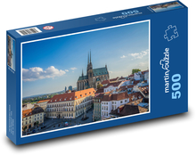 Brno - katedrála, Česká republika Puzzle 500 dílků - 46 x 30 cm