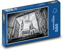 Klášter - kostelní věž, historie Puzzle 500 dílků - 46 x 30 cm