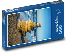 Pláž - kameny, moře Puzzle 500 dílků - 46 x 30 cm