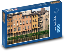 Florencie - Itálie, budovy u řeky Puzzle 500 dílků - 46 x 30 cm