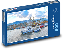 Cypr - port ze statkami, morze Puzzle 500 elementów - 46x30 cm