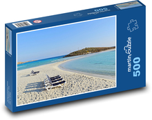 Plaża piaszczysta - morze, laguna Puzzle 500 elementów - 46x30 cm