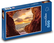 Sea cave - sunset, ocean Puzzle of 500 pieces - 46 x 30 cm 