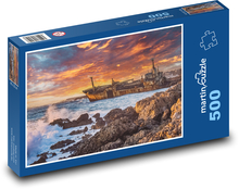 Schiffbruch - Küste, Felsen Puzzle 500 Teile - 46 x 30 cm