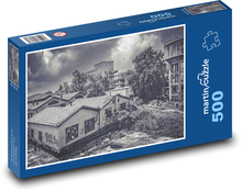 Alte Gebäude - verlassene Gebäude, Graffiti Puzzle 500 Teile - 46 x 30 cm