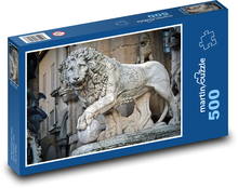 Socha lva - náměsí Piazza Della Signoria, Itálie Puzzle 500 dílků - 46 x 30 cm