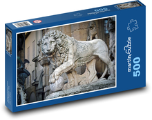Statue of the Lion - Piazza Della Signoria, Italy Puzzle of 500 pieces - 46 x 30 cm 