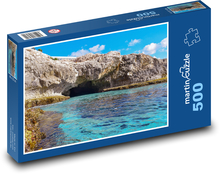 Morská jaskyňa - útesy, skalné formácie Puzzle 500 dielikov - 46 x 30 cm 