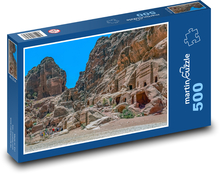 Petra - Jordánsko, starověká jeskyně Puzzle 500 dílků - 46 x 30 cm