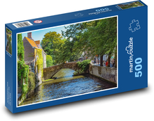 Belgie - kanál, most Puzzle 500 dílků - 46 x 30 cm