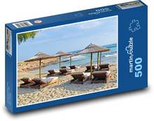 Deštníky na pláži - letovisko, moře Puzzle 500 dílků - 46 x 30 cm