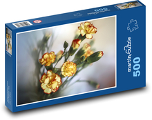 Nelke - gelbe Blumen, Pflanze Puzzle 500 Teile - 46 x 30 cm