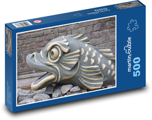 Fish - statue, stone Puzzle of 500 pieces - 46 x 30 cm 