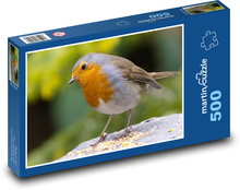 Robin - Vogel, Felsen Puzzle 500 Teile - 46 x 30 cm