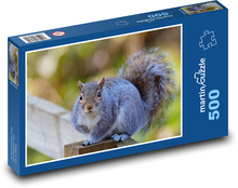 Roztomilá veverička - zviera, sledovanie Puzzle 500 dielikov - 46 x 30 cm 