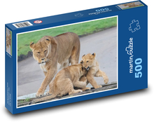 Levice - matka, mláďatá Puzzle 500 dielikov - 46 x 30 cm