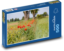 Red poppy - flower, meadow Puzzle of 500 pieces - 46 x 30 cm 