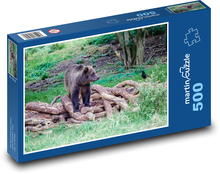 Hnědý medvěd - les, zvíře Puzzle 500 dílků - 46 x 30 cm
