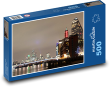 Panorama Londýna - noční záběr, Anglie Puzzle 500 - 46x30 cm