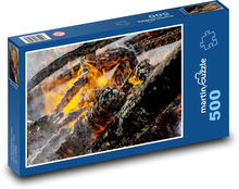 Hořící oheň - dřevo, plamen Puzzle 500 - 46x30 cm