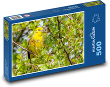 Žlutý pták - pěvec, pták na stromě Puzzle 500 dílků - 46 x 30 cm