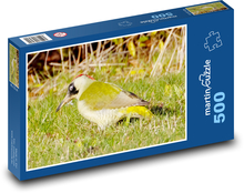 Dzięcioł zielony - żółto zielony, ptak Puzzle 500 elementów - 46x30 cm