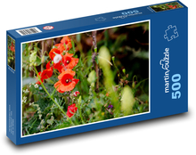 Red poppy - flowers, field Puzzle of 500 pieces - 46 x 30 cm 