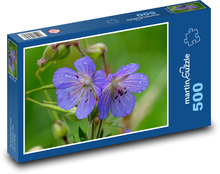 Modrá květina - okvětní lístky, louka Puzzle 500 dílků - 46 x 30 cm