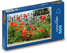 Mohn - rote Blumen, Garten Puzzle 500 Teile - 46 x 30 cm