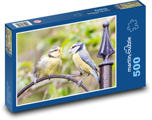 Kŕmenie mláďat - modrinka, vták Puzzle 500 dielikov - 46 x 30 cm 