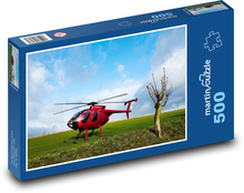 Roter Hubschrauber - fliegen, retten Puzzle 500 Teile - 46 x 30 cm