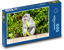 Makak a banán - opice, jíst Puzzle 500 dílků - 46 x 30 cm