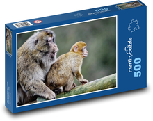 Barbarian macaques - monkeys, cubs Puzzle of 500 pieces - 46 x 30 cm 