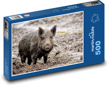 Divoké prase - divočák, kanec Puzzle 500 dílků - 46 x 30 cm
