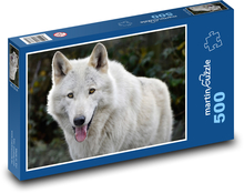 Bílý vlk - divoké zvíře, savec Puzzle 500 dílků - 46 x 30 cm