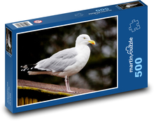 Silver seagull - bird, feather Puzzle of 500 pieces - 46 x 30 cm 